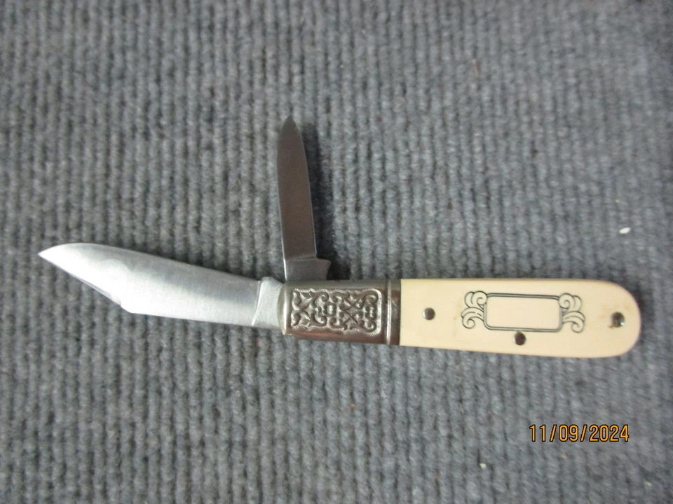 Vintage Schrade Cutlery Scrimshaw Duck Hunter Pocket Knife SC506