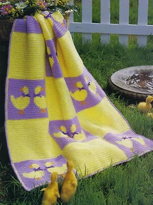 SPRINGTIME Ducks on Parade Afghan /Crochet Pattern INSTRUCTIONS ONLY - Picture 1 of 1