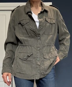 GAP Unisex Military Style Shirt Jacket in Olive Green Size XL, excellent - Picture 1 of 12