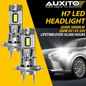 2x Kit Bombilla Faro LED H7 Luz Alta Baja 200W 50000LM Super Brillante 6500K Blanco - Imagen 1 de 12