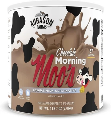 Augason Farms Chocolate Morning Moo Milk No. Supervivencia de preparación para emergencias de 10 latas Foto 1 de 4