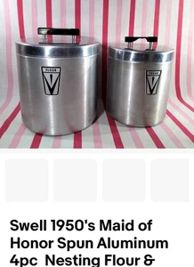 Vintage Trauzeugin Aluminium Mehl & Zucker Kanister Posten - Bild 1 von 9