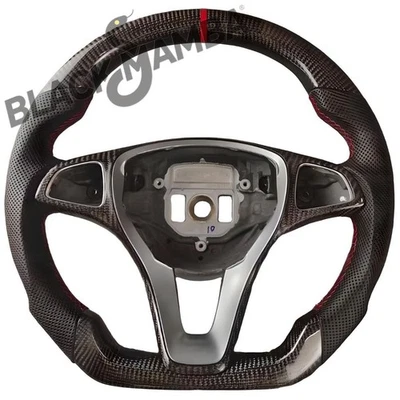 Steering Wheel Real Carbon Fiber For Mercedes-Benz A B C E W204 CLA GLA 2013-15 Foto 1 de 4