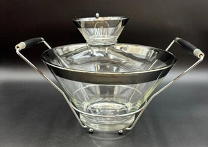 Dorothy Thorpe Platinum Rim Chip & Dip Bowl ~ MCM ~ 4 Stück - Bild 1 von 8
