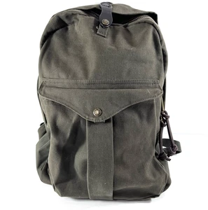 CC Filson Journeyman Backpack Green Rugged Twill Zip Snap Button - Picture 1 of 19