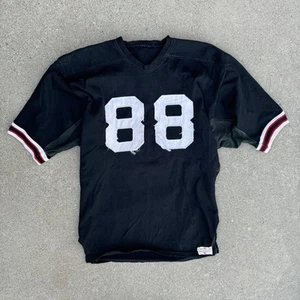 Vintage 1960’s Fab Knit Black Football Jersey Plain No Name Size 46 #88 - Picture 1 of 8