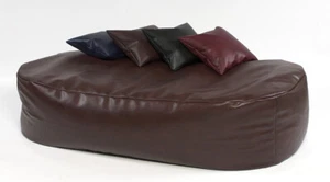 XX-L Beanbags 16cuf *Lleather bean bag sofa bed beanbag lounger beanbags Brown - Picture 1 of 1