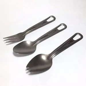 AMG Titanium Spoon Fork Chopsticks Lightweight Outdoor Camping Cookware Cutlery - Picture 1 of 12