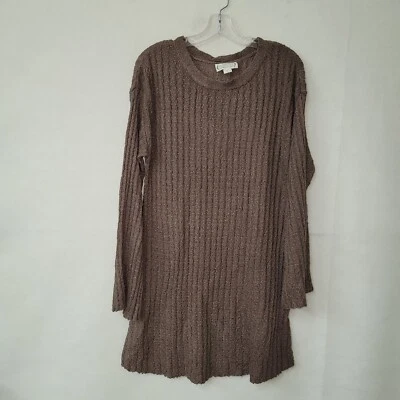 Loveriche Sweater Dress Womens M Brown Long Sleeve Ribbed Knit Stretch Mini - Image 1 of 4