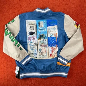 MEMBERS ONLY Mens LARGE Jean Michel Basquiat Thor Superman Aviator Windbreaker - Picture 1 of 7