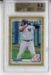 Jasson Dominguez card /50 2020 Bowman Chrome Mega Box gold refractor BGS 9.5 - Picture 1 of 2