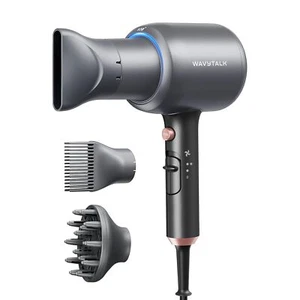 Ionic Hair Dryer for Curly Hair, 1875W Fast Drying with Diffuser, Grey - Picture 1 of 7