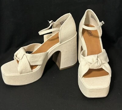 Sandalias de plataforma de tacón alto a.n.a para mujer Holland naturales talla 9M nuevas en caja Foto 1 de 4