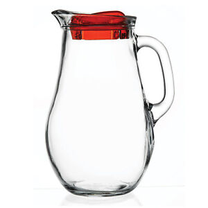 Glaskaraffe Krug Saftkrug mit Deckel 1,85L Milchkrug Kanne Wasser Saft Bistro