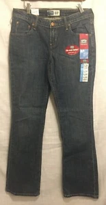 Jeans LEVIS STRAUSS Misses tiro bajo corte bota elástico azul mujer talla 8 largos NUEVO - Imagen 1 de 8
