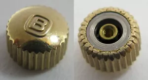 Benrus Watch crown waterproof in gold plated diameter 4.9 mm - Picture 1 of 3