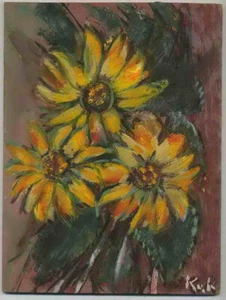 STILLEBEN SONNENBLUMEN - Irmgard KAUPISCH v.REPPERT - Signiertes ÖL-BILD - Picture 1 of 1