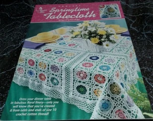 BC9 ANNIE'S ATTIC 1999, SPRINGTIME TABLECLOTH CROCHET PATTERN - Picture 1 of 2