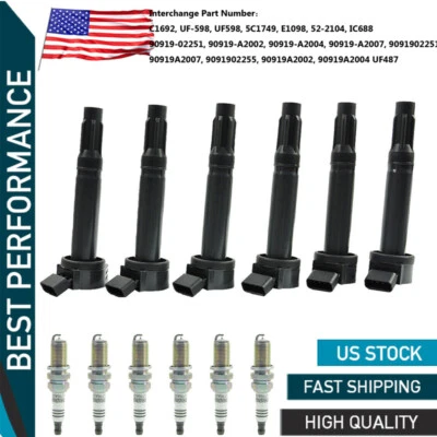 6X Ignition Coils +6x Spark Plugs For 2008-2019 Toyota Tundra 5.7L  UF487 - Изображение 1 из 4