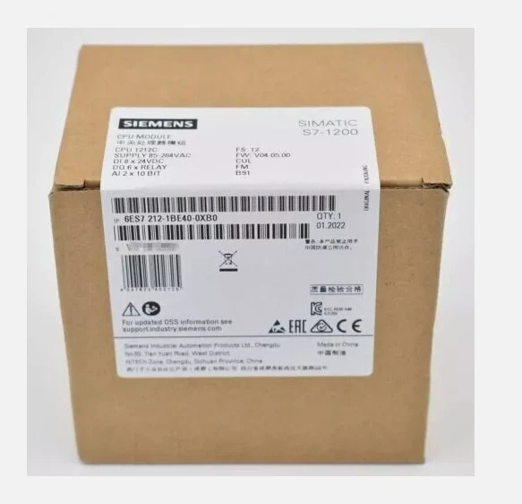 6ES7212-1BE40-0XB0 1PCNEW SIEMENS CPU CENTRAL PROCESSING UNIT 6ES7212-1BE40-0XB0 - Image 1 of 1