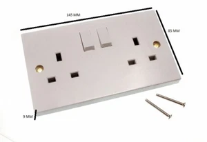 Doppelwand Elektrisch 13 AMP Stecker Buchse Geschaltet 2 Gang Packung 5 - Bild 1 von 1