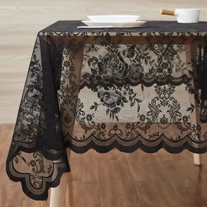 WARM HOME DESIGNS Rectangle, Oval and Round Lace Tablecloth with Rose Design. - Picture 1 of 35