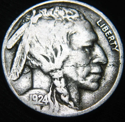 Scarce SHARP KEY Date 1924-S BUFFALO NICKEL 5¢ FREE S&H! JS80IN Cover