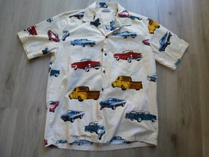 Vintage Pacific Legend Hawaiian Shirt Mens L Classic Cars Muscle Car Beach - Picture 1 of 14