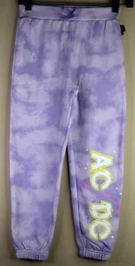 AC/DC Girls Sweat Pants Joggers Purple Tie Dye Size 7/8 - Picture 1 of 6