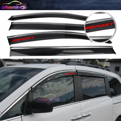 适用于 11 - 17 本田奥德赛遮阳窗护罩通风口带镀铬装饰和红色运动 — 第 1/4 张图片