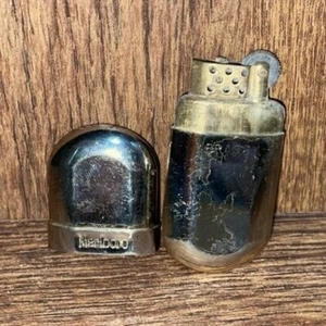 Vintage Marlboro Cigarette Silver Brass Zippo Lighter Small Pocket Torch 2.5" - Picture 1 of 2