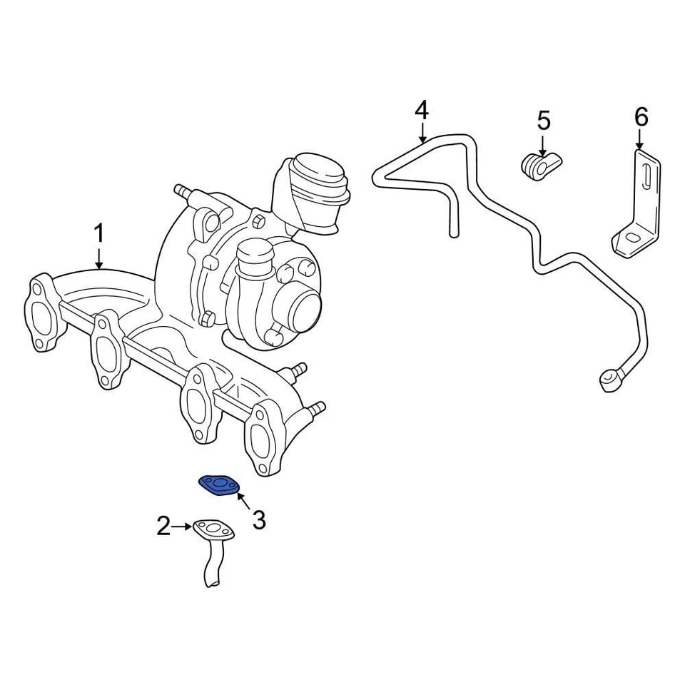 For Volkswagen Jetta 1999-2005 Volkswagen 3A0253115 Turbocharger Gasket Foto 1 de 1