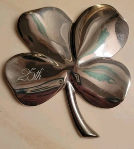 Vintage 25th Anniversary * Gerity * Four Leaf Clover * Shamrock * Paperweight - Picture 1 of 5