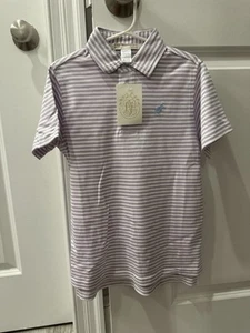 NWT The Beaufort Bonnet Company Prim & Proper Polo SS Lavender Stripe Size 6 - Picture 1 of 2