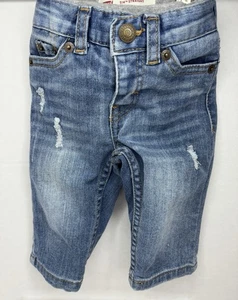 Levis 514 Straight Fit Jeans 3 Months Baby Infant Blue Bottoms Pants Distressed - Picture 1 of 7