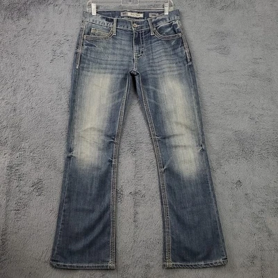 BKE Fulton Jeans Size 29S Blue Denim Bootcut Low Rise Cowboy Whiskers 30x30 Fit - Image 1 of 4