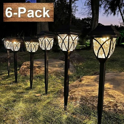 Solarleuchten Garten, 6er Set Solarlampen für Außen, LED Licht Solar Wegeleuchte - Bild 1 von 4