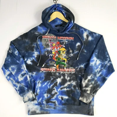 Sudadera con capucha Mighty Morphin Power Rangers Y2K para hombre azul tye dye talla mediana (C1-30) Foto 1 de 4