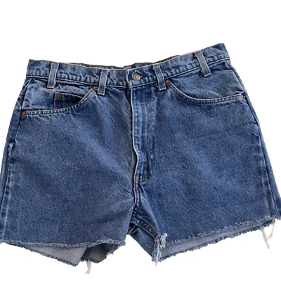 Pantalones Cortos Cortados Vintage Levis Años 1980-90 Pestaña Naranja #585 Estampilla EE. UU. 31" Cintura Foto 1 de 4