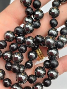 EMATITE COLLANA LUNGA CON PERLE BICOLORE VINTAGE 60/70's - Foto 1 di 6