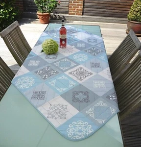 Tablecloth Provence 100x150 cm Blue Gray from France Easy Care Wrinkle-Free - Picture 1 of 5