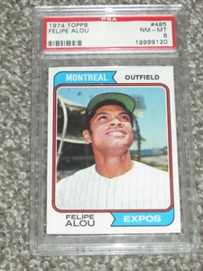 1974 Topps Baseball #485 Felipe Alou Montreal Expos PSA 8 NM-MT NQ 485 - Picture 1 of 2