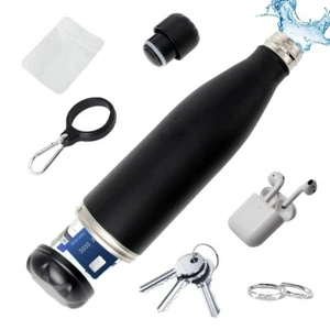 Secret Hidden Safe Steel Water Bottle Storage Compartment for Cards Keys Cash - Picture 1 of 9