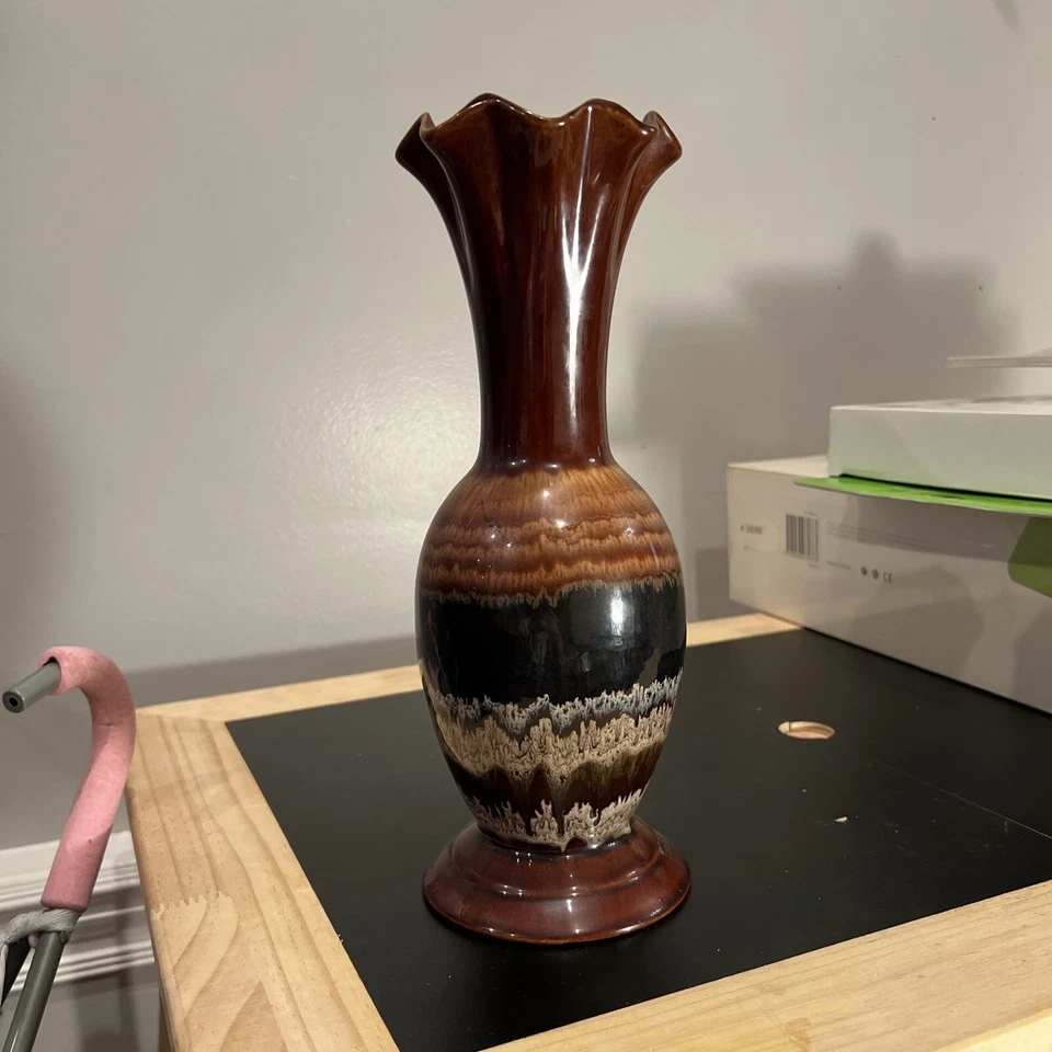 Royal Haeger Vintage Mid Century Drip Glaze Art Pottery Vase 12" - Image 1 of 4