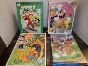 Vintage Whitman Disney JIGSAW PUZZLE LOT OF 4 100 Large Pieces 14 x 18 COMPLETE - Picture 1 of 24