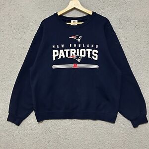 New England Patriots Crewneck Sweatshirt Adult L Blue Pullover NFL Football