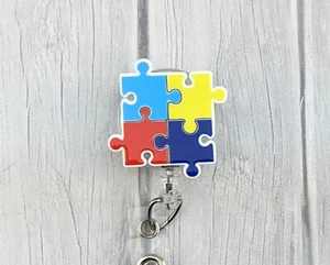 Carrete de insignia retráctil enfermera insignia carrete enfermera regalo conciencia autismo - Imagen 1 de 3
