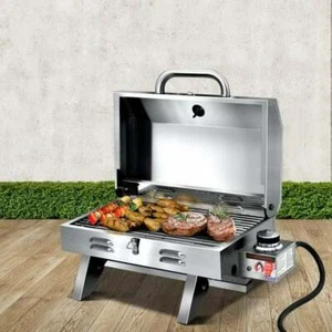 NEW STAINLESS STEEL PORTABLE GAS BBQ GRILL CAMPING KITCHEN - Picture 1 of 5