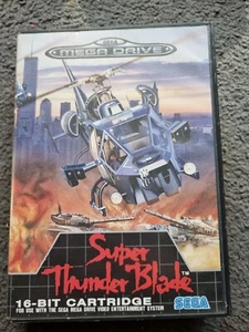 SUPER THUNDER BLADE SEGA MEGA DRIVE carrello completo di scatola & manuale RARO CIB - Foto 1 di 3