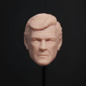 Blank 1/12 Scale James Bond Roger Moore Head Sculpt Unpainted Fit 6" ML Figure - Picture 1 of 3